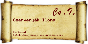 Cservenyák Ilona névjegykártya