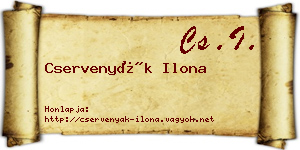 Cservenyák Ilona névjegykártya